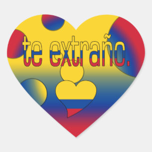 Te Extraño! Colombia Flag Colours Pop Art Heart Sticker