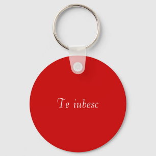 Te iubesc in red and white keychain