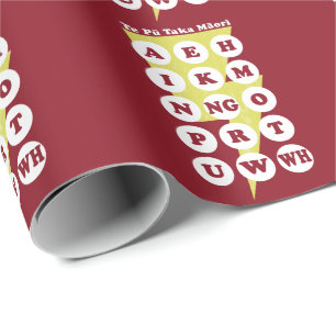 Te Pu Taka Maori Maori Alphabet Wrapping Paper