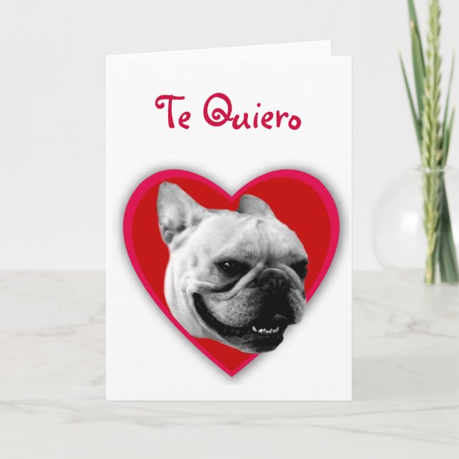Te quiero French Bulldog greeting card (Front)