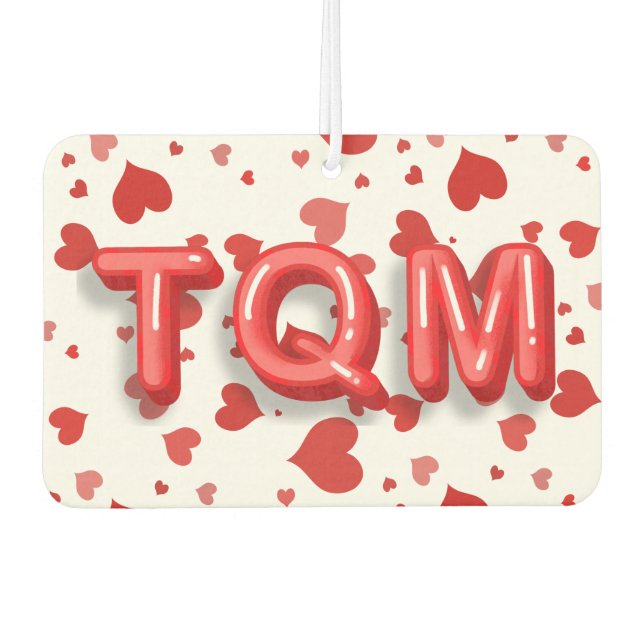 Te Quiero Mucho Red Heart Confetti 3d Letters Car Air Freshener (Front)