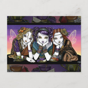 Tea 4 Three Eccentric KiKi Party Fairies Postcard
