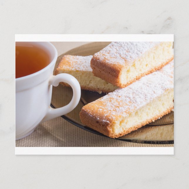 Tea and a plate of fresh biscuits postcard (Front)