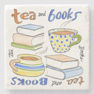 Tea And Books Stone Coaster