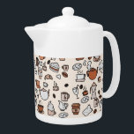 Tea and Coffee Shop Objects Pattern<br><div class="desc">Cafe or coffee shop collage on beige.</div>