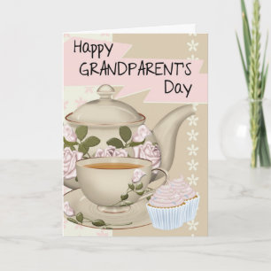 Tea And Cupcake Grandparent's Day Greeting Card