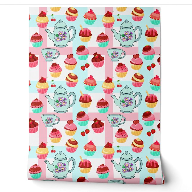 Tea and Cupcakes Wallpaper (Unrolling)