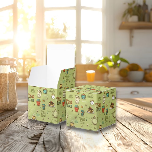 Tea and Honey Tea Time in Green Favour Box (Creator Uploaded)