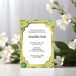 Tea and Honey Tea Time in Green Invitation