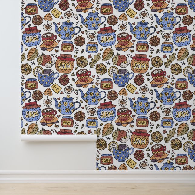 Tea and Jam, Detailed Illustration  Wallpaper (Application)