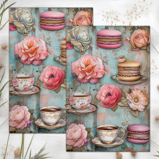 TEA AND MACARONS DECOUPAGE TISSUE PAPER (TEA AND MACARONS DECOUPAGE TISSUE PAPER)