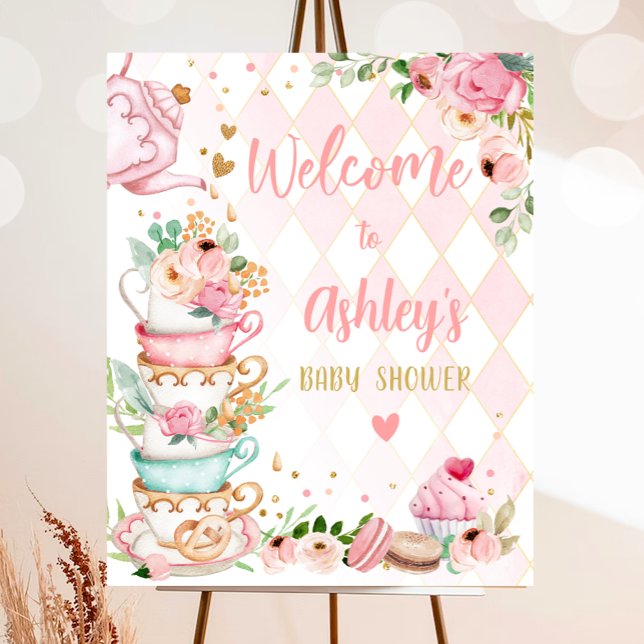 Tea Baby Shower Baby is Brewing Girl Welcome Poster (Creator Uploaded)
