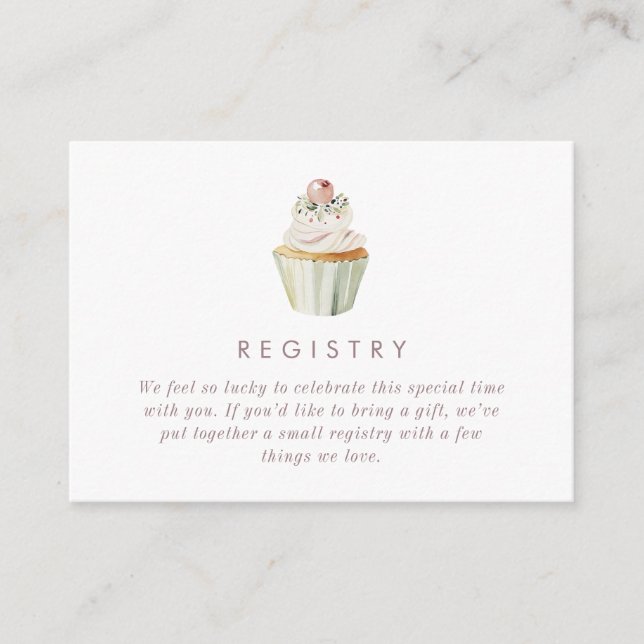 Tea Baby Shower Registry QR Code Enclosure Card (Front)