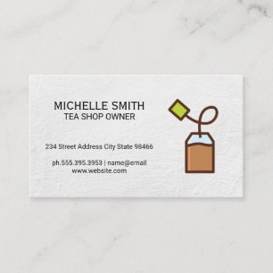 Tea Bag   White Texture Business Card