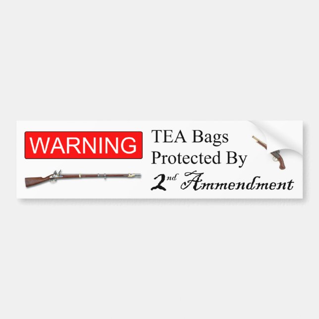 Tea Bags Protected by Second Ammendment Bumper Bumper Sticker (Front)