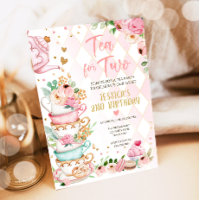 Tea Birthday Invitation Girl Party Par-tea Floral