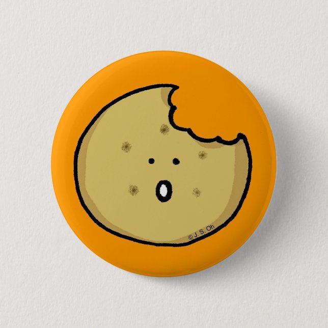 Tea biscuit 6 cm round badge (Front)