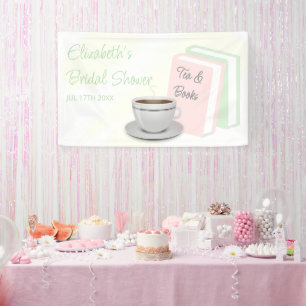 Tea & Books Bridal Shower Banner