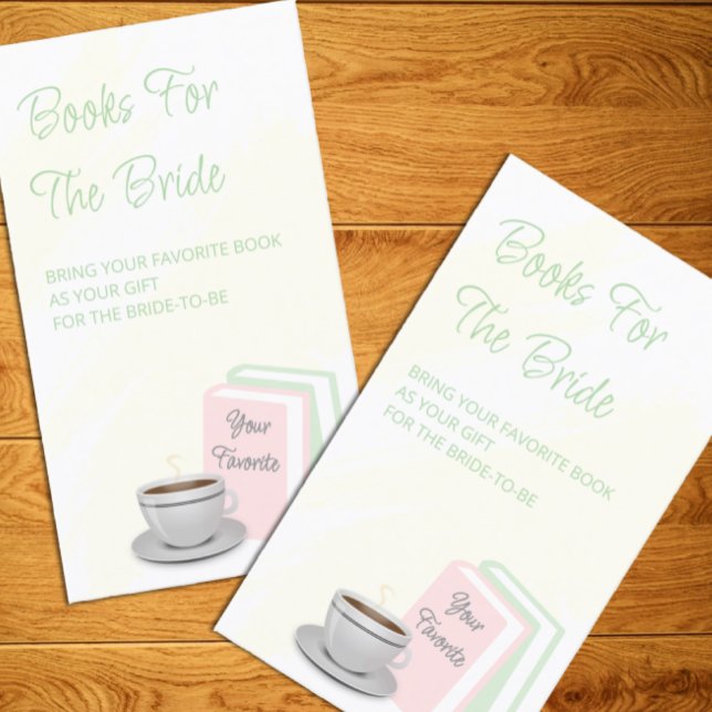 Tea & Books Bridal Shower Books For The Bride Enclosure Card (Creator Uploaded)