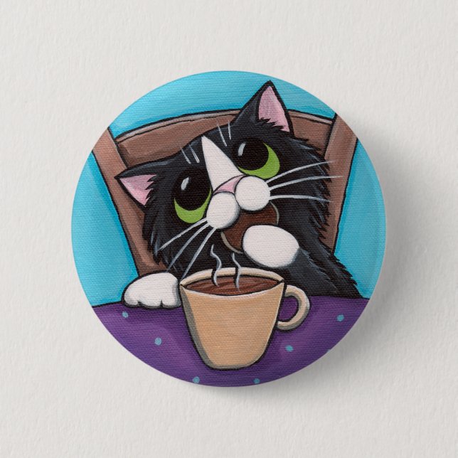 Tea Break - Cat Button (Front)