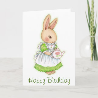 Tea Bunny - Cute Rabbit Birthday Card