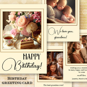 Tea Cake Photo Grandma Birthday Congratulations Card