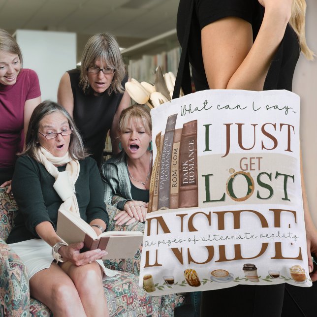 Tea Coffee and Books Reading Book Lover Tote Bag (Vintage personalized coffee, tea and books book club librarian tote bag for author signatures gift)