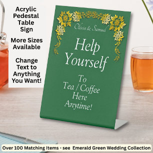 Tea Coffee Table Green Acrylic Pedestal Sign