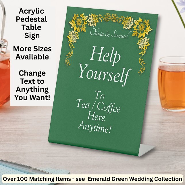 Tea Coffee Table Green Acrylic Pedestal Sign (Creator Uploaded)