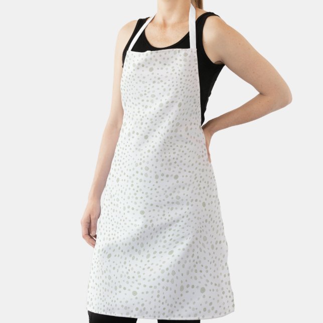 Tea Confetti Watercolor Dots Kitchen Apron (Insitu)