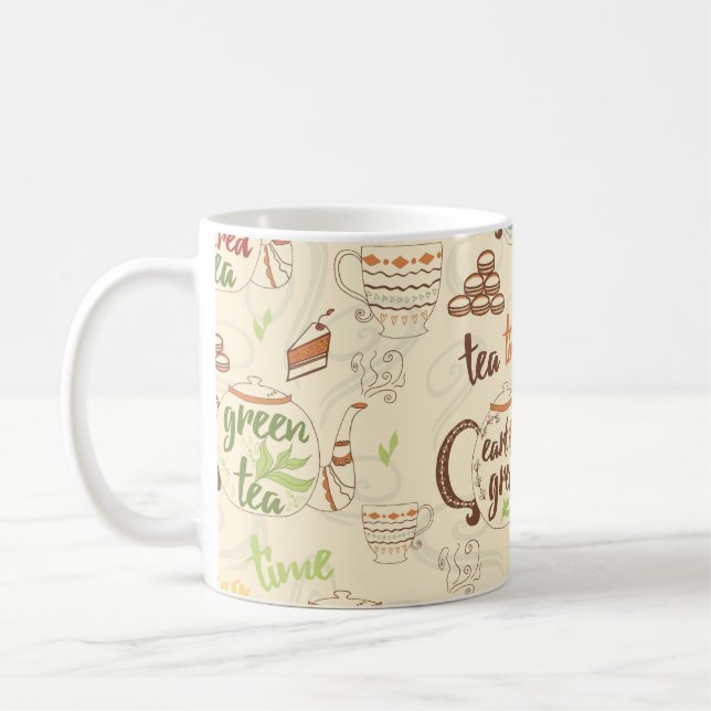 Tea, Cookies and Cake Time Sketch Coffee Mug (Left)