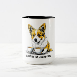 Tea & Corgi Two-Tone Coffee Mug