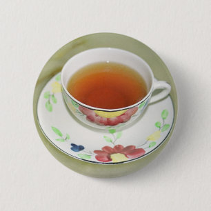 Tea cup 6 cm round badge