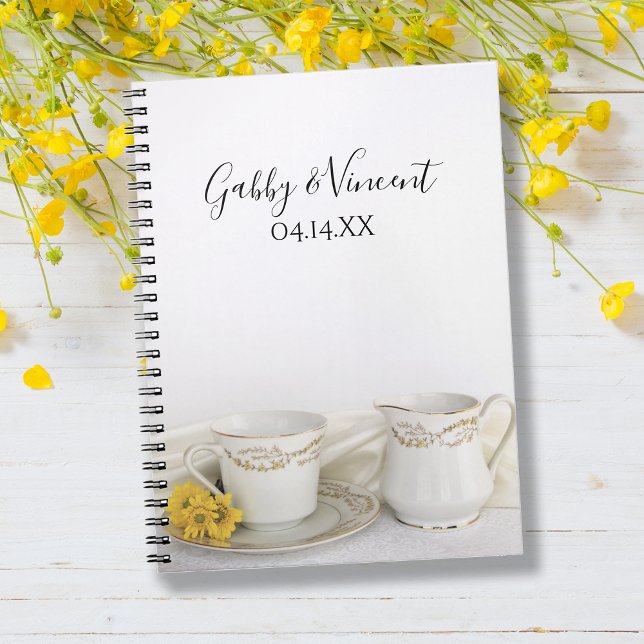 Tea Cup and Yellow Daisies Wedding Guest Book (Creator Uploaded)