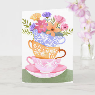 TEA CUP BIRTHDAY CARD