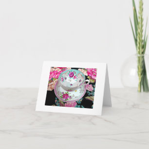 Tea Cup blank note card, Get Well, Miss You, Hello Thank You Card