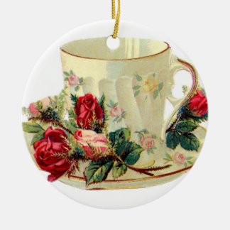 Tea Cup Ceramic Ornament
