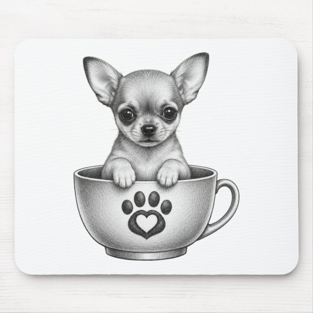 Tea Cup Chihuahua Puppy  Mouse Mat (Front)