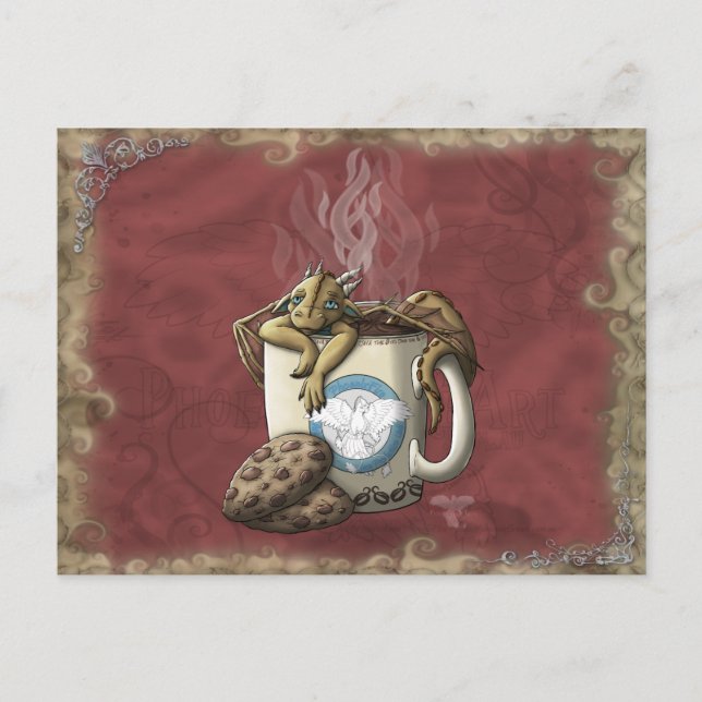 [Tea Cup Dragon] Coffee Postcard (Front)