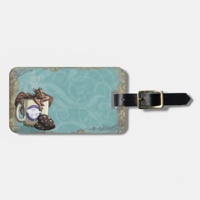 [Tea Cup Dragon] Mocha Luggage Tag (Front Horizontal)