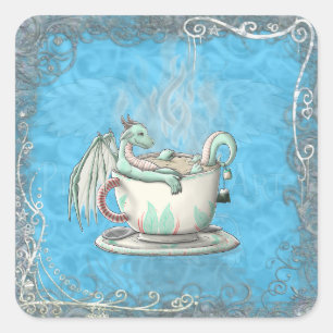 Tea Cup Dragons: Peppermint Square Sticker