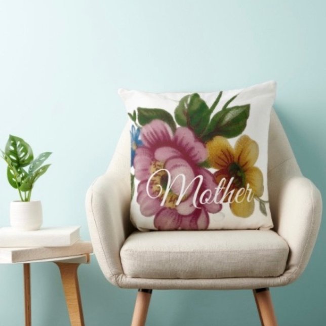 Tea Cup Floral Bouquet Cushion (Cozy throw pillow that reminds Mom she’s loved—perfect Mother’s Day home accent
)