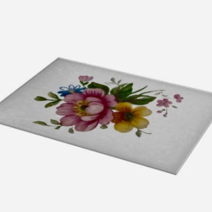 Tea Cup Floral Bouquet Cutting Board