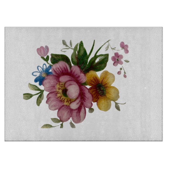 Tea Cup Floral Bouquet  Cutting Board (Front)