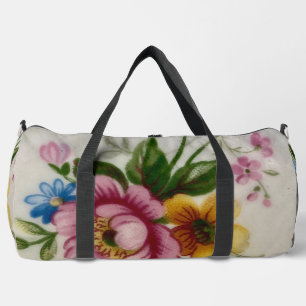 Tea Cup Floral Bouquet Duffle Bag