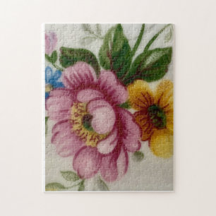 Tea Cup Floral Bouquet Jigsaw Puzzle
