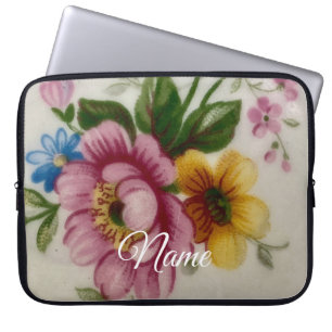 Tea Cup Floral Bouquet Laptop Sleeve