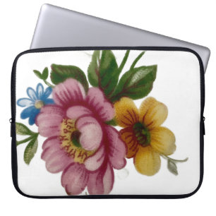 Tea Cup Floral Bouquet Laptop Sleeve