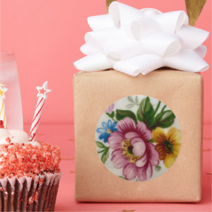 Tea Cup Floral Bouquet Sticker