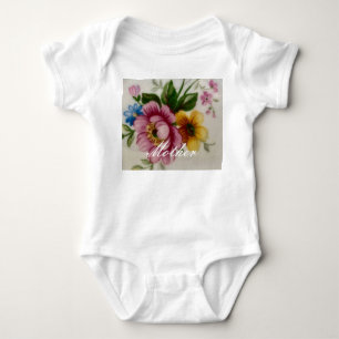 Tea Cup Floral Bouquet T-Shirt Baby Bodysuit